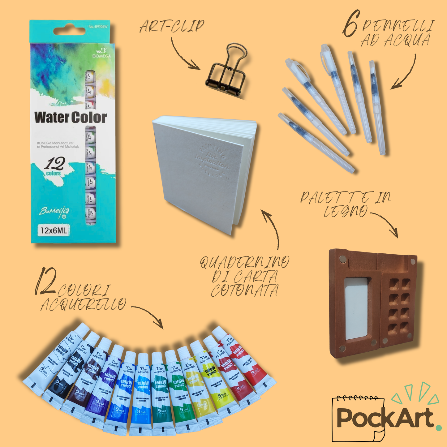 Mini Kit Disegno Acquerelli - PockArt